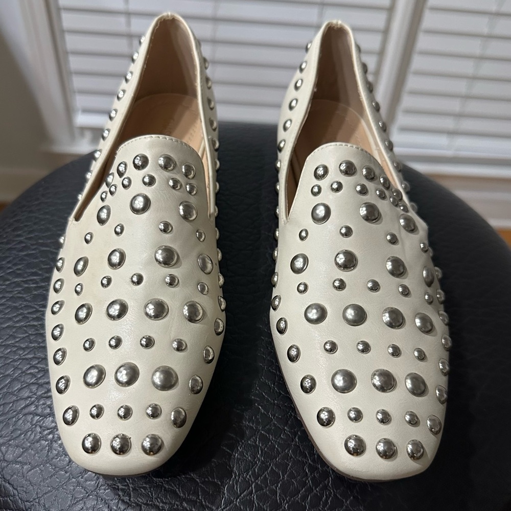 Milky Cream Studded Loafers 🤍 Women’s Size 10 🤍 Best Offer Accepted!